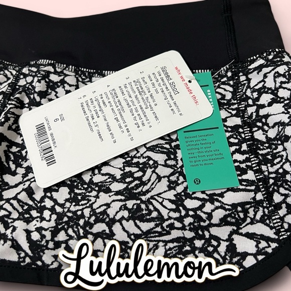 RARE limited edition Lululemon Speed Short Venture Floral Alpine White Black - Picture 5 of 11